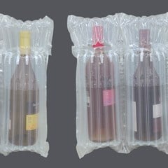 ChamberPak inflatable tubes are used to protect wine bottles.