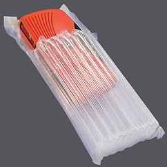 ChamberPak inflatable packaging is wrapped around an electronic product. 