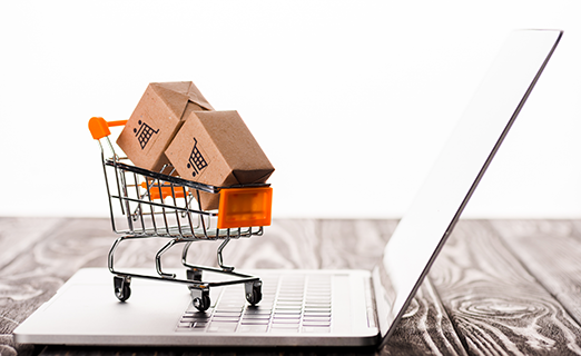 box packages inside shopping cart