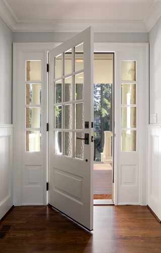 white glass door home interior