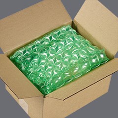 Green HC Renew protective cushioning is used inside a box package.