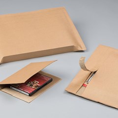 Mailer boxes in different sizes are laid out together.