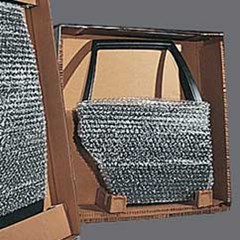 Adhesive bubble cushioning is used to protect a car door surface.