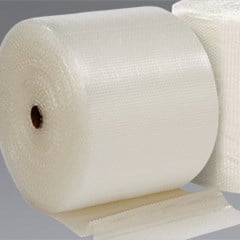 A roll of light duty bubble packaging material.