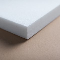 An extruded white foam plank.